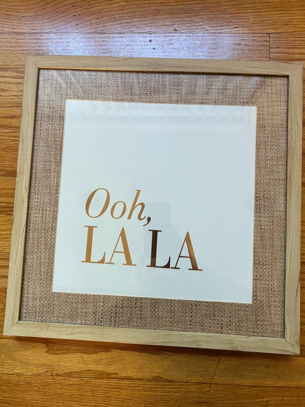Opalhouse 'Ooh, LA LA' Gold Text Framed Wall Art with Neutral Mat